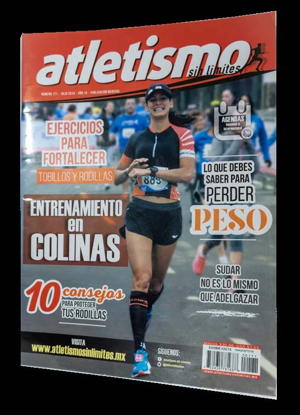 Portada de una publicación de atletismo incluida en el portafolio de impresión de CIGOME
